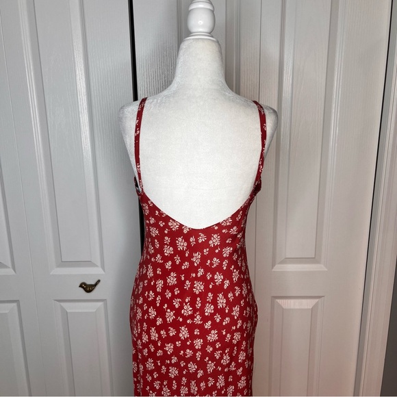 Réalisation Par Red Floral Silk Slip Dress – Women’s Large - Picture 9 of 9
